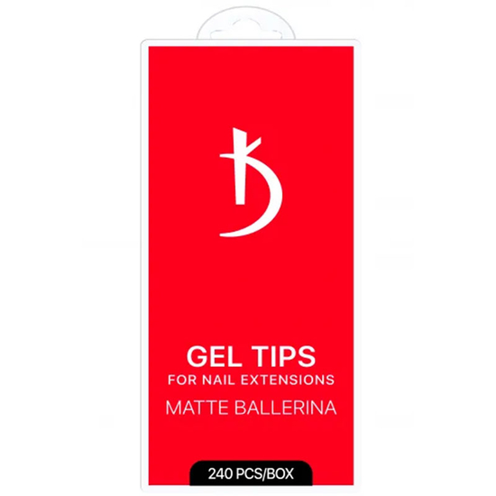 Гелеві типси для нарощування нігтів Kodi Professional MАТТЕ BALLERINA, 240 шт, Розмір: Matte Ballerina