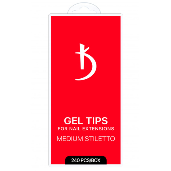 Гелеві типси для нарощування нігтів Kodi Professional MEDIUM STILETTO, 240 шт, Розмір: Medium Stiletto