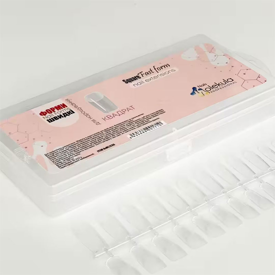 Гелевые типсы для наращивания Molekula квадрат, 240 шт, Размер: Квадрат4