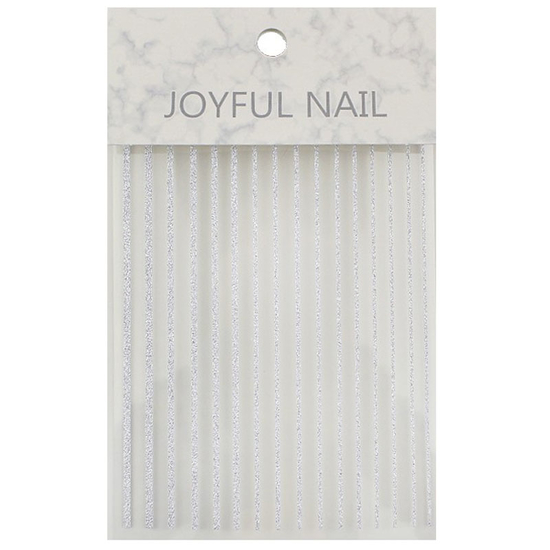 Гнучка стрічка для нігтів Joyful Nail світловідбиваюча, колір срібло, Колір: Срібло