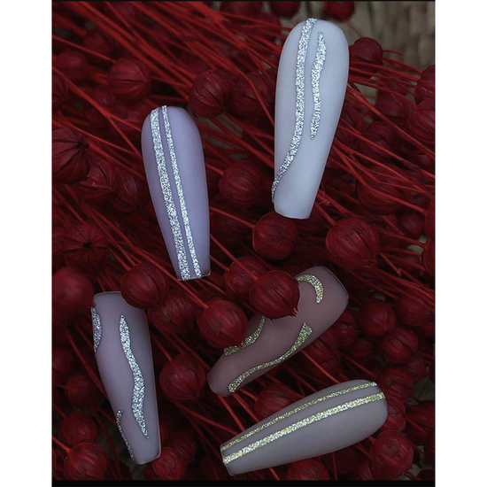 Гнучка стрічка для нігтів Joyful Nail світловідбиваюча, колір срібло, Колір: Срібло3