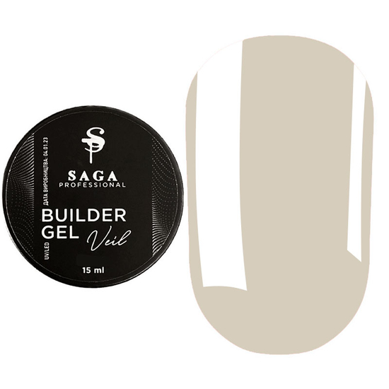 Гель для нарощування Saga Professional Builder Gel Veil №20, 15 мл, Об`єм: 15 мл, Колір: 20