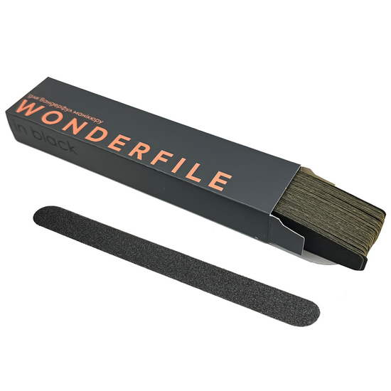 Змінні клейові файли для пилки чорні Wonderfile 160*18 мм, 240 гр (50 шт), Форма: 160*18 мм, Вид: Змінні файли на клейовій основі, Шар: без пінного шару, Абразивність : 240
