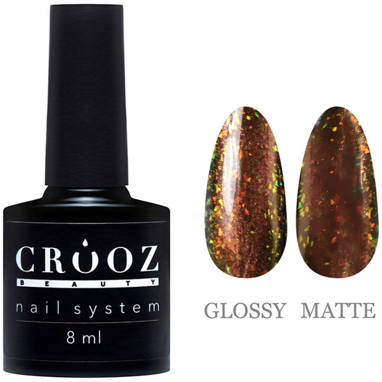 Гель-лак CROOZ Cat Eye Mercury 06 рожево-персиково-золотий з поталлю, 8 мл, Колір: 06