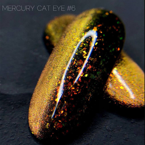 Гель-лак CROOZ Cat Eye Mercury 06 рожево-персиково-золотий з поталлю, 8 мл, Колір: 062