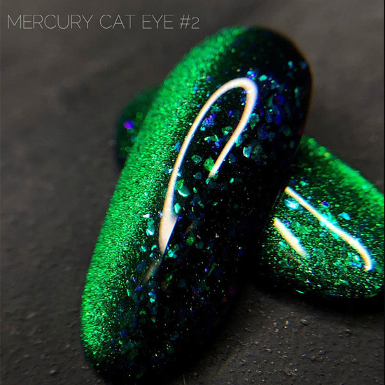 Гель-лак CROOZ Cat Eye Mercury 02 зелений з поталлю, 8 мл, Колір: 022