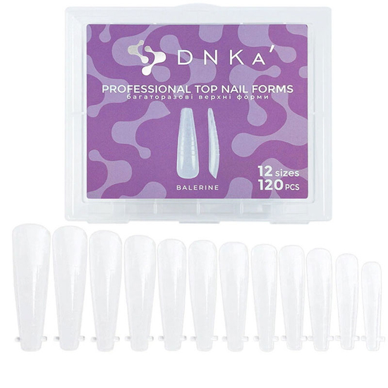 Верхні форми для нарощування нігтів DNKa Professional Top Nail Forms, балерина, 120 шт2