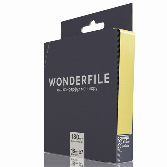 Файл-лента для пилки прямой черная Wonderfile 160х18 мм, 180 гр (7 м), Цвет: Черная, Вид: Сменные файлы на клеевой основе, Слой: без пенного слоя, Абразивность: 180
2