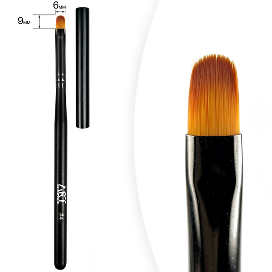 Пензель для гелю Gel Brush Oval ART #4, 9 мм