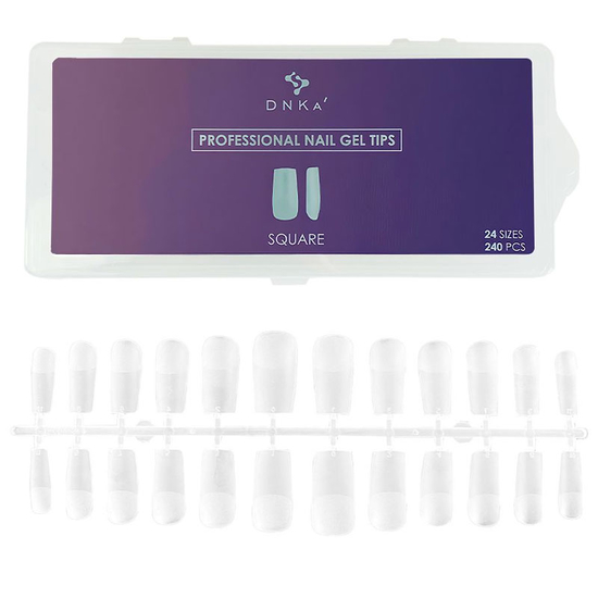 Гелеві типси для нарощування DNKa Professional Nail Gel Tips Square 240 шт, Розмір: Square
