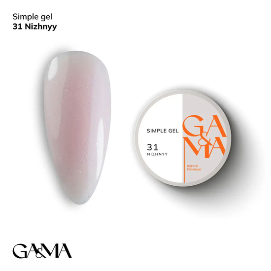 Гель для укрепления и наращивания GaMa Simple Gel №031 Nizhnyy 15 мл, Объем: 15 мл, Цвет: 031