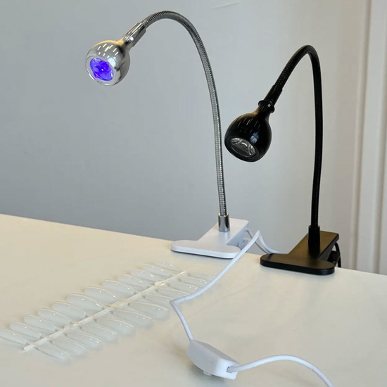 Гнучка лампа UV для сушіння гель-лаку, гелевих типс з USB-роз'ємом (настільна з прищіпкою) 3 Вт Чорна, Колір: Чорна2
