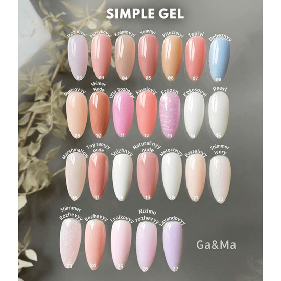 Гель для зміцнення та нарощування GaMa Simple Gel №026 Nizhno rozhevyy 15 мл, Об`єм: 15 мл, Колір: 0263