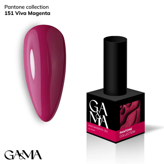 Гель-лак GaMa Gel Polish Pantone Сollection №151 Viva Magenta 10 мл, Об`єм: 10 мл
, Колір: 151