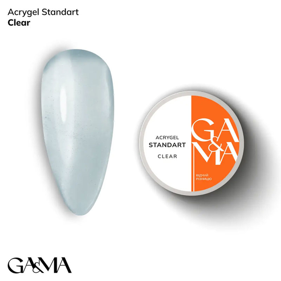 Акрил-гель GaMa Acrygel Standart Clear 15 мл, Об`єм: 15 мл, Колір: Clear