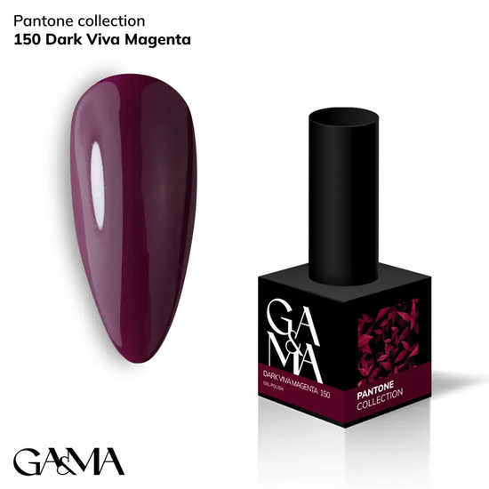 Гель-лак GaMa Gel Polish Pantone Сollection №150 dark Viva Magenta 10 мл, Об`єм: 10 мл
, Колір: 150