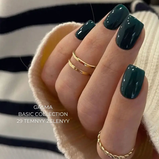 Гель-лак GaMa Gel ​Polish Basic collection 029 temnyy zelenyy 10 мл, Цвет: 0295