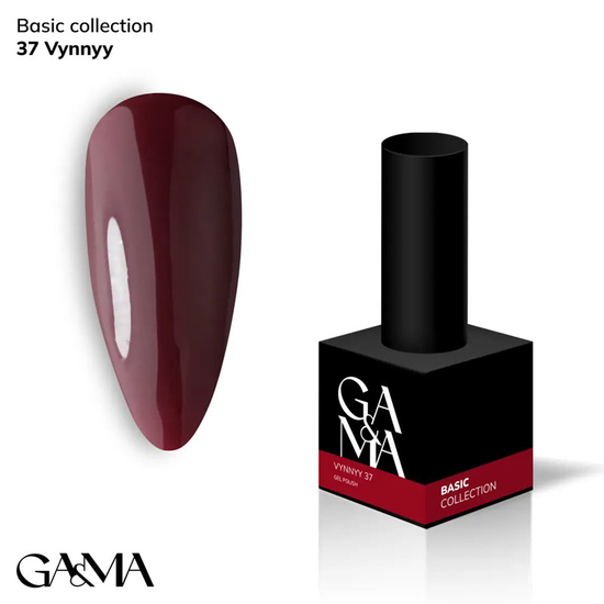 Гель-лак GaMa Gel ​Polish Basic collection 037 vynnyy 10 мл, Цвет: 037