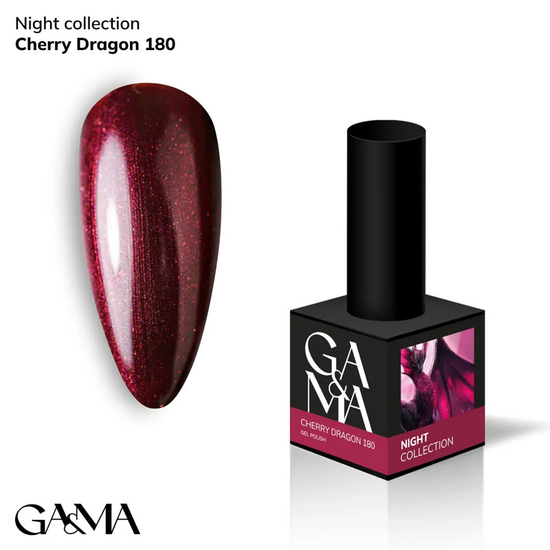 Гель-лак GaMa Gel ​Polish Night collection 180 Cherry dragon 10 мл, Цвет: 180