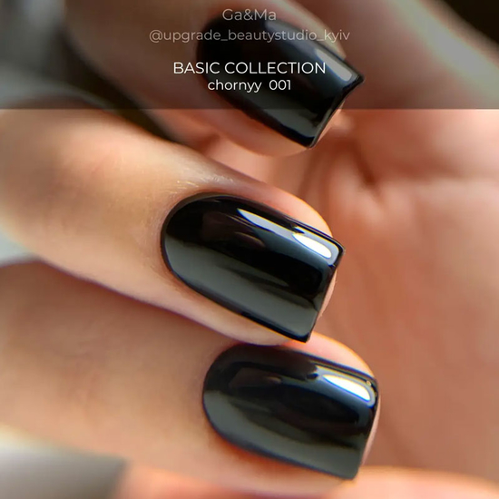 Гель-лак GaMa Gel Polish Basic collection 001 chornyy 15 мл, Колір: 0017