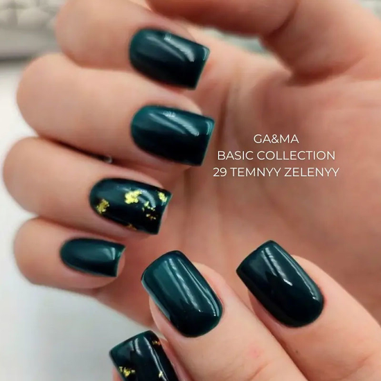 Гель-лак GaMa Gel Polish Basic collection 029 temnyy zelenyy 10 мл, Колір: 0296