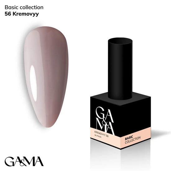 Гель-лак GaMa Gel Polish Basic collection 056 kremovyy 10 мл, Колір: 056