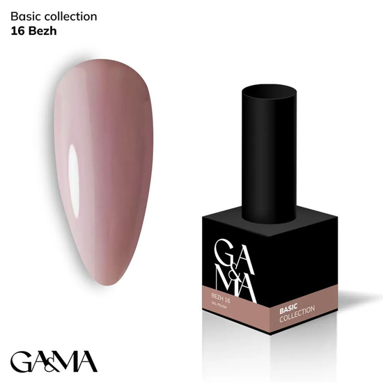 Гель-лак GaMa Gel Polish Basic collection 016 bezh 10 мл, Колір: 016