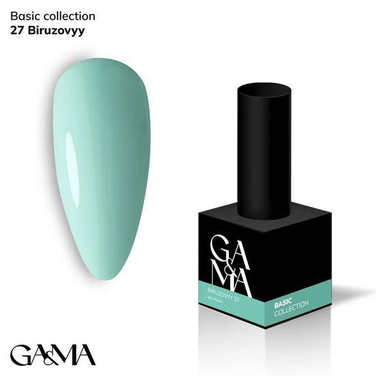 Гель-лак GaMa Gel Polish Basic collection 027 biruzovyy 10 мл, Колір: 027