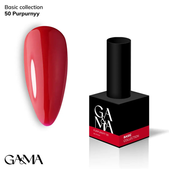 Гель-лак GaMa Gel Polish Basic collection 050 purpurnyy 10 мл, Колір: 050