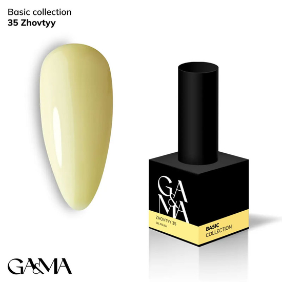 Гель-лак GaMa Gel Polish Basic collection 035 zhovtyy 10 мл, Колір: 035