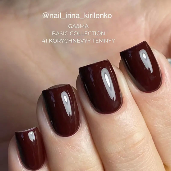 Гель-лак GaMa Gel Polish Basic collection 041 корихневий темний 10 мл, Колір: 0418