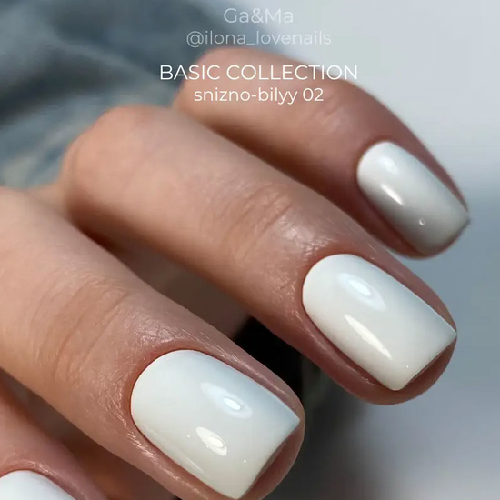 Гель-лак GaMa Gel Polish Basic collection 002 snizhno-bilyy 15 мл, Колір: 0027