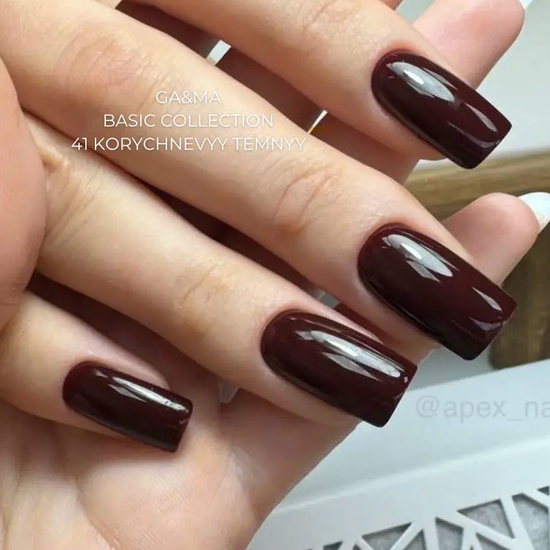 Гель-лак GaMa Gel Polish Basic collection 041 корихневий темний 10 мл, Колір: 0419