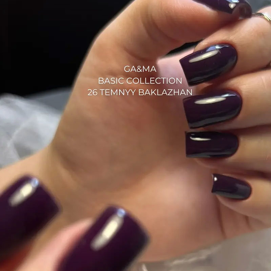 Гель-лак GaMa Gel Polish Basic collection 026 temnyy baklazhan 10 мл, Колір: 0265