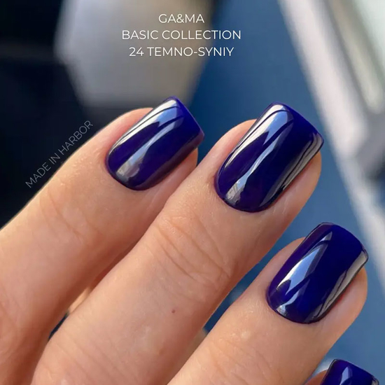 Гель-лак GaMa Gel Polish Basic collection 024 temno-syniy 10 мл, Колір: 0246