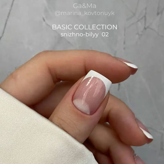 Гель-лак GaMa Gel Polish Basic collection 002 snizhno-bilyy 15 мл, Колір: 0028