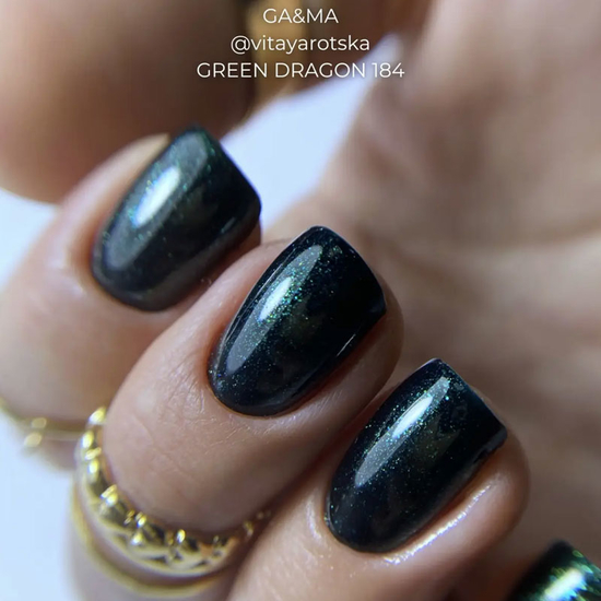 Гель-лак GaMa Gel Polish Night collection 184 Green Dragon dragon 10 мл, Колір: 1845