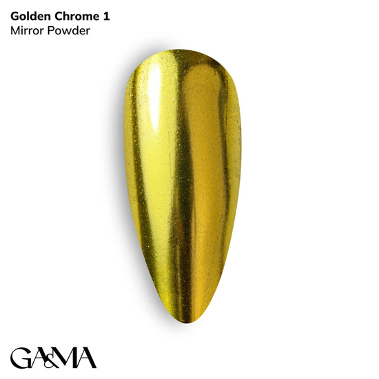 Втирка для нігтів GaMa Golden chrome 001 0,3 г, Колір: 001