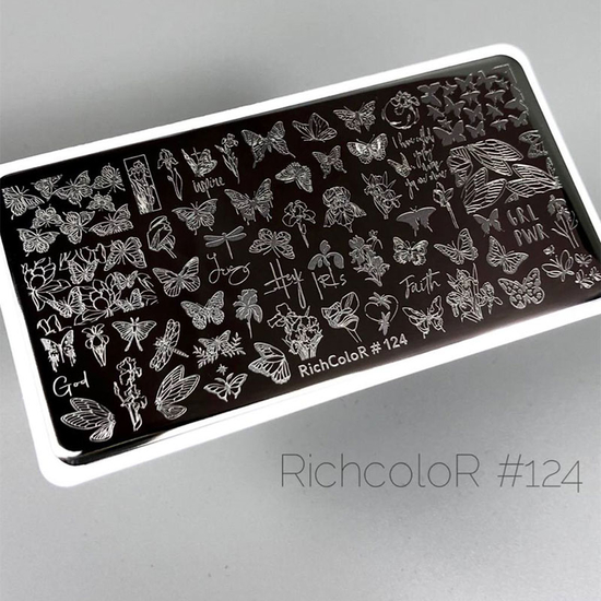 Пластина для стемпінгу RichColor-124, Колір: 1242