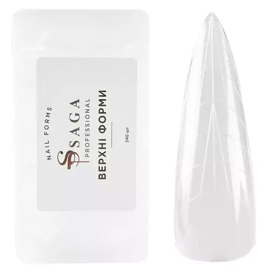 Верхние формы для наращивания SAGA Top Nail Forms Almond 24 шт, Количество: 24 шт, Размер: Almond