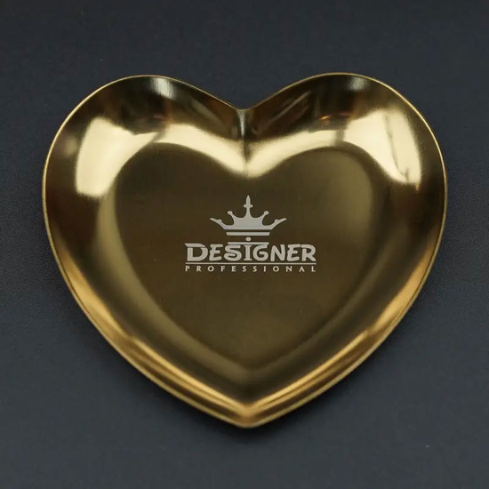 Металлический лоток для хранения инструментов Designer Сердце (9.3х9,3 см) Gold, Цвет: Gold
2