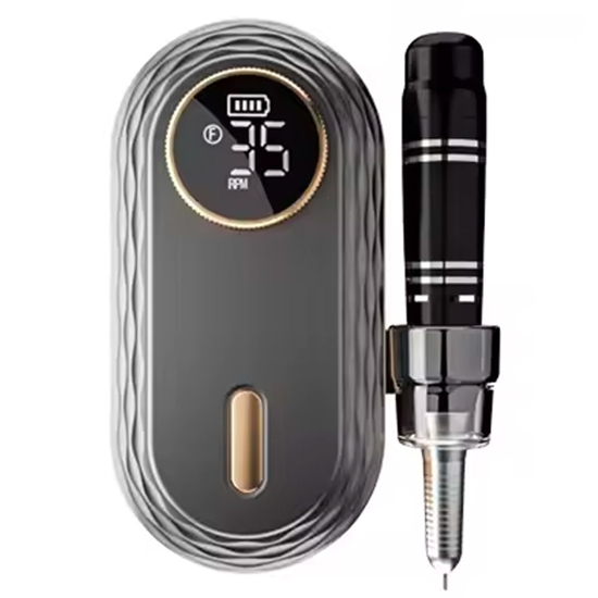 Портативный фрезер для маникюра с аккумулятором JED-603 silver, на аккумуляторе, 36 вт 35000 об.