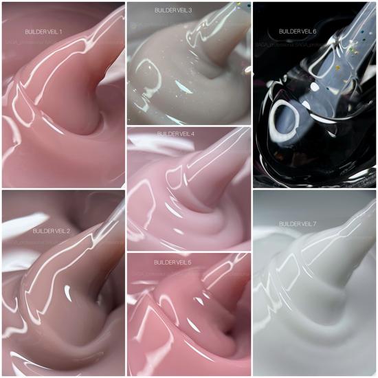 Гель для нарощування Saga Professional Builder Gel Veil №16, 15 мл, Об`єм: 15 мл, Колір: 163