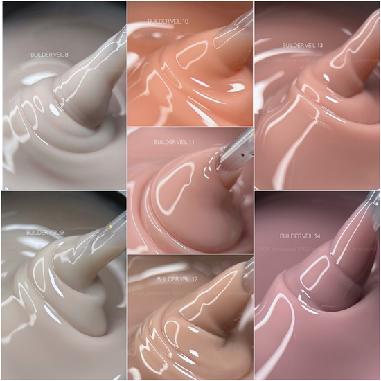 Гель для наращивания Saga Professional Builder Gel Veil №13 (телесно-розовый), 30 мл, Объем: 30 мл, Цвет: 135