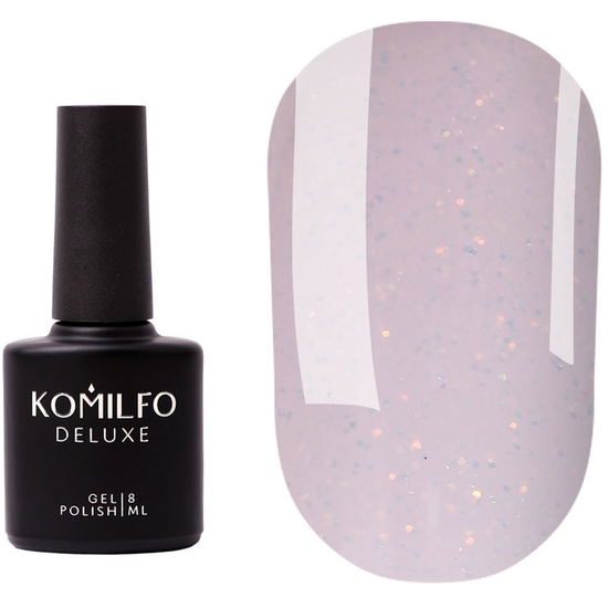 База Komilfo Moon Crush Base 103 молочно-розовая, золотые блестки, полупрозрачная, 8 мл, Цвет: 103