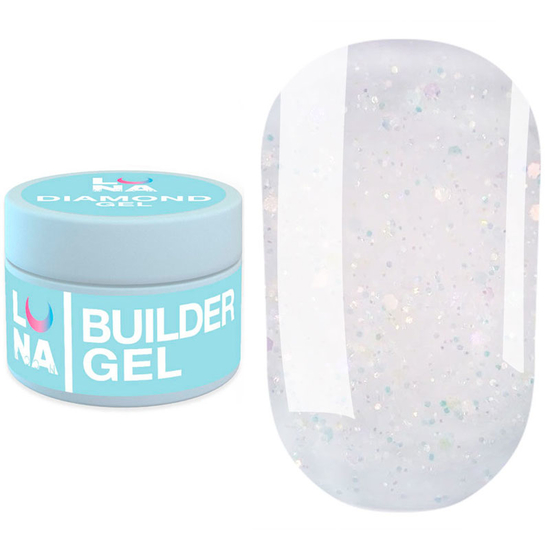 Гель для нарощування LUNA Diamond Gel №1 15 мл, Об`єм: 15 мл, Колір: №1