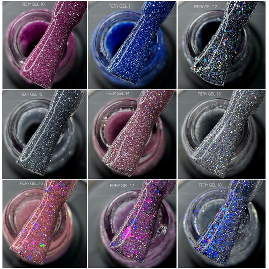 Гель-лак світловідбиваючий SAGA Fiery Gel №01, 10 мл, Колір: 0114