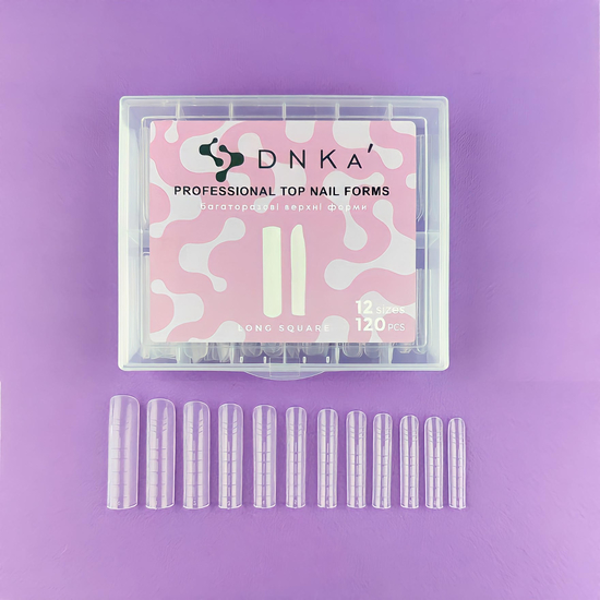 Верхні форми для нарощування нігтів DNKa Professional Top Nail Forms Long Square DNKa, 120pcs