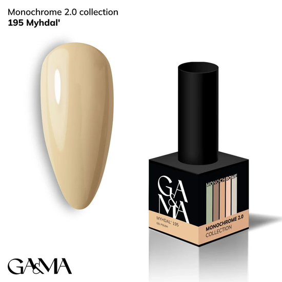 Гель-лак GaMa Gel Polish Monochrome collection 195 Myhdal' 10 мл, Об`єм: 10 мл
, Колір: 195