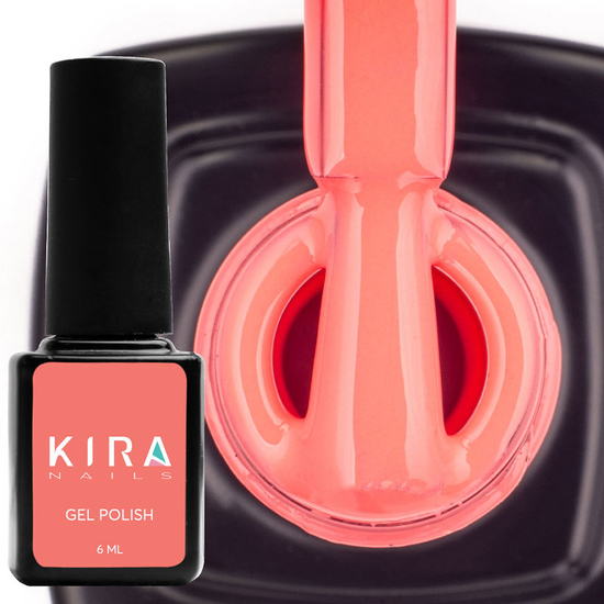 Гель-лак Kira Nails №044 (яскравий кораловий-рожевий, емаль), 6 мл2